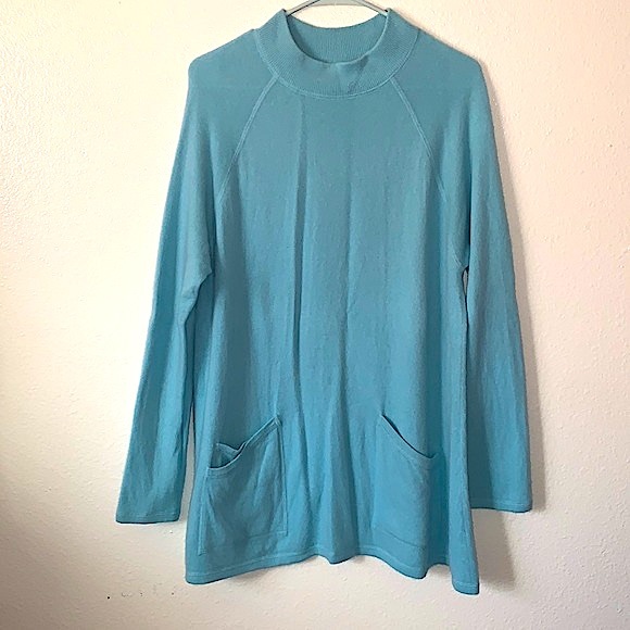 J. Jill Sweaters - VINTAGE J. JILL 100% CASHMERE MOCK NECK TUNIC SWEATER SIZE LARGE TALL